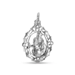 Virgen del Carmen Medalla Plata Ley 925m maciza 30 mm. ovalada cerco
