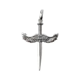 San Miguel Alas Colgante Plata Ley 925m unisex 38 mm. espada macizo