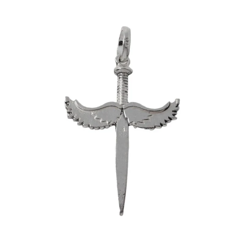 San Miguel Alas Colgante Plata Ley 925m unisex 38 mm. espada macizo