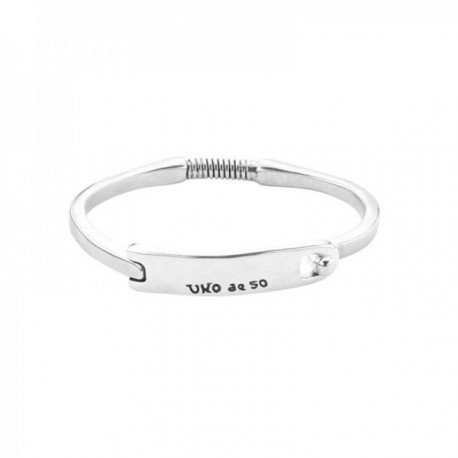 Brazalete pulsera Unode50 PUL1863MTL0000M unisex 58 mm. metal chapado plata cierre parte superior