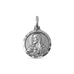 Escapulario Corazón de Jesús Virgen del Carmen Medalla Plata Ley 925m