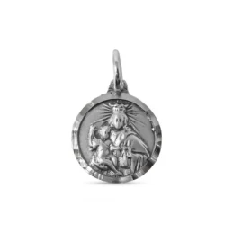 Escapulario Corazón de Jesús Virgen del Carmen Medalla Plata Ley 925m