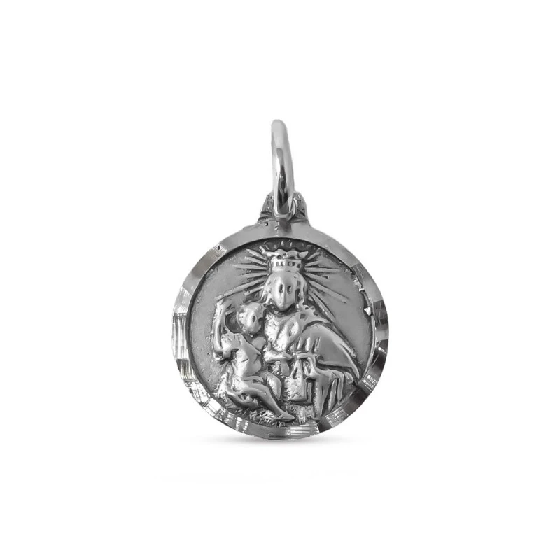 Escapulario Corazón de Jesús Virgen del Carmen Medalla Plata Ley 925m