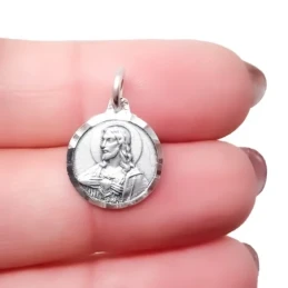 Escapulario Corazón de Jesús Virgen del Carmen Medalla Plata Ley 925m