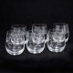 Set seis vasos cristal modelo MÚSICA 10 cm. detalles notas musicales 36 cl.