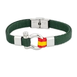 Pulsera acero inoxidable rodiado colección Soul Albero 21cm. bandera