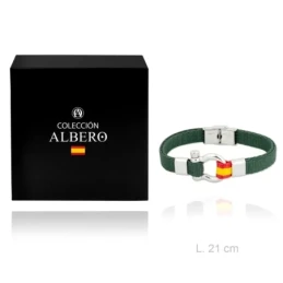 Pulsera acero inoxidable rodiado colección Soul Albero 21cm. bandera