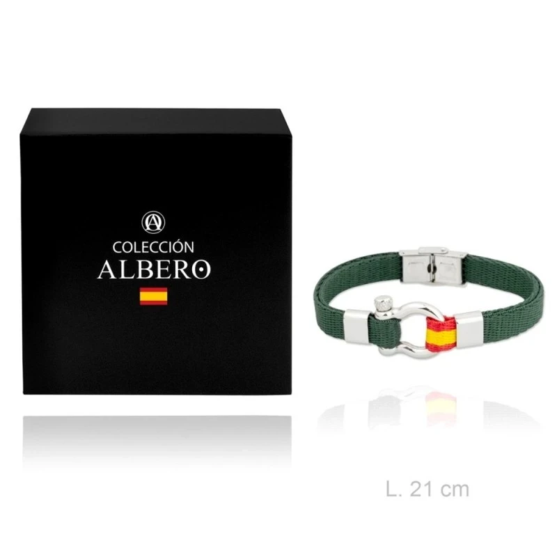 Pulsera acero inoxidable rodiado colección Soul Albero 21cm. bandera