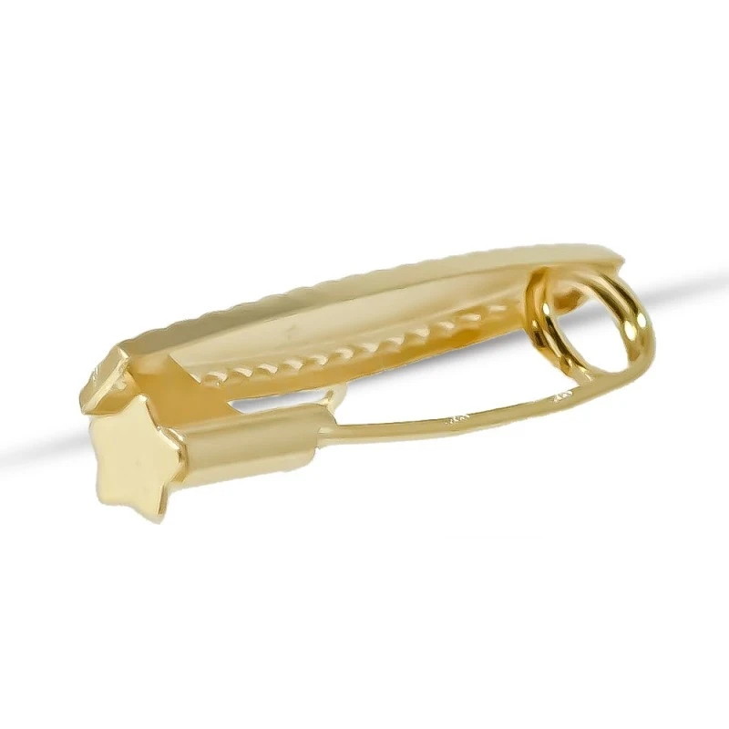 Alfiler Plata Ley 925m chapado oro broche bebé 3 cm. forma ovalada de