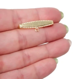 Alfiler Plata Ley 925m chapado oro broche bebé 3 cm. forma ovalada de
