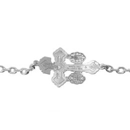 Cruz del Perdón Cristo Pulsera Plata Ley 925m maciza 20 cm. cadena fo