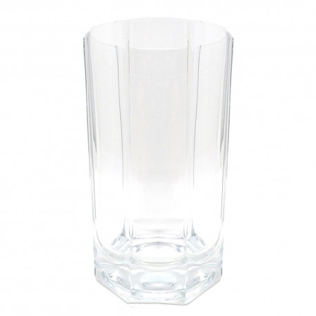 Pack seis vasos agua cristal 11 cm. Lisos bandas verticales detalle