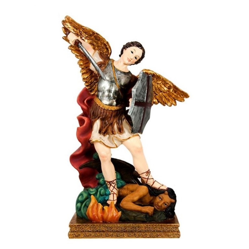 San Miguel Arcángel - Figura En Resina De 40 Cm Con Base