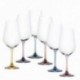 Set 6 copas vino modelo SPECTRUM 25 cm. cristal colores 55 cl. transparentes colores variados