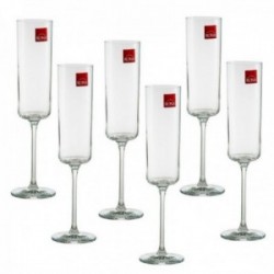 Set 6 copas cava 23 cm. Medium forma recta transparente 17 cl.