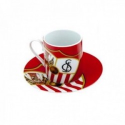 Set 4 tazas 7.5 cm. Sevilla Fútbol Club caja estuche escudo