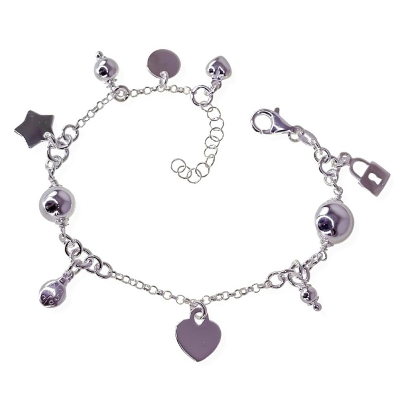 Pulsera Cadena Plata Candado Pulsera Candado Pulsera Cadena 