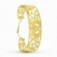 Pulsera Oro 18k rígida motivo vegetal calada mate brillo brazalete