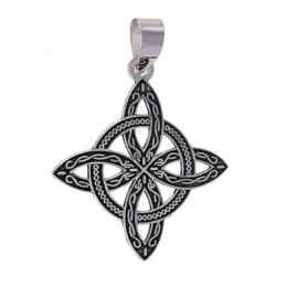 Nudo de Bruja Colgante Plata Ley 925m unisex 32 mm. oxidado amuleto