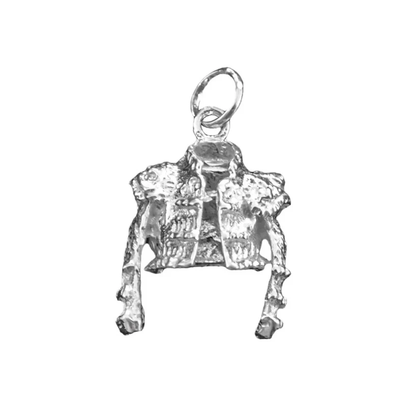Chaquetilla Torero Colgante Plata Ley 925m unisex 24 mm. hueca 3D det
