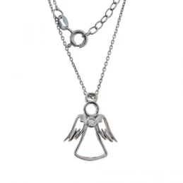 Collar Primera Comunión Plata Ley 925m niña 41 cm. cadena forzada col