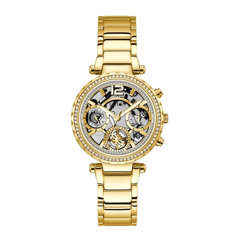 Reloj Guess Dorado Bisel 3 Esferas