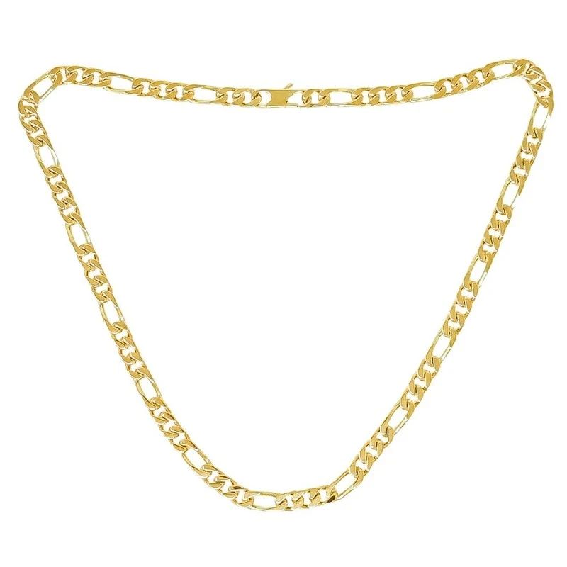 Cadena Chapada Oro 3x1 alternada 55 cm. latón. Chapado Oro Alta Calid