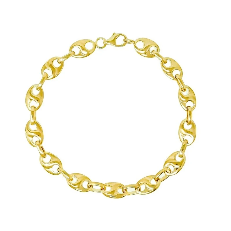 Pulsera Chapada Oro Calabrote 18 cm. latón. Chapado Oro Alta Calidad