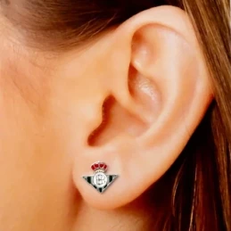 Real Betis Balompié Pendientes Plata Ley 925m macizos 12 mm. esmaltad