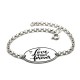 Pulsera Plata Ley 925m 18cm. chapa LOVE YOU FOREVER