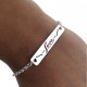 Pulsera Plata Ley 925m 18 cm. cadena rolo chapa LOVE