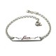 Pulsera Plata Ley 925m 18 cm. cadena rolo chapa LOVE