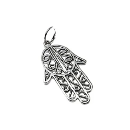 Colgante plata ley 925m 30mm. mano Fátima pequeña [AA7599]