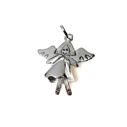 Colgante plata ley 925m 30mm. angelito alitas pequeño [AA7604]