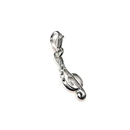 Colgante plata ley 925m 23mm. mosquetón nota musical [AA7608]