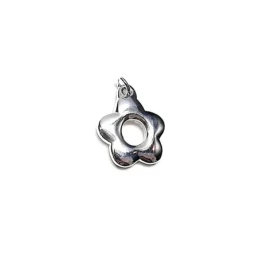 Colgante plata ley 925m 20mm. liso flor redonda [AA7621]
