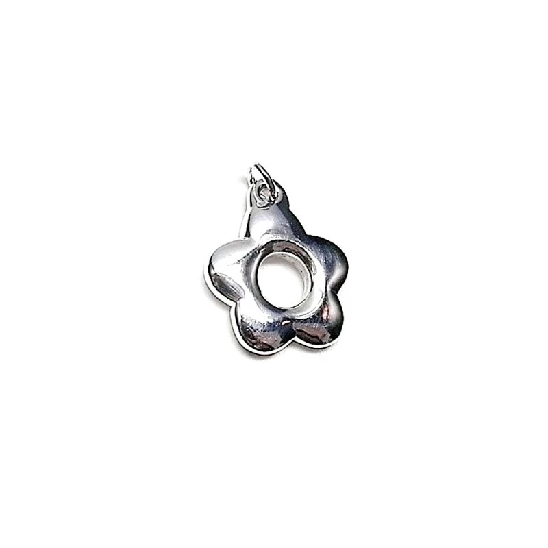 Colgante plata ley 925m 20mm. liso flor redonda [AA7621]