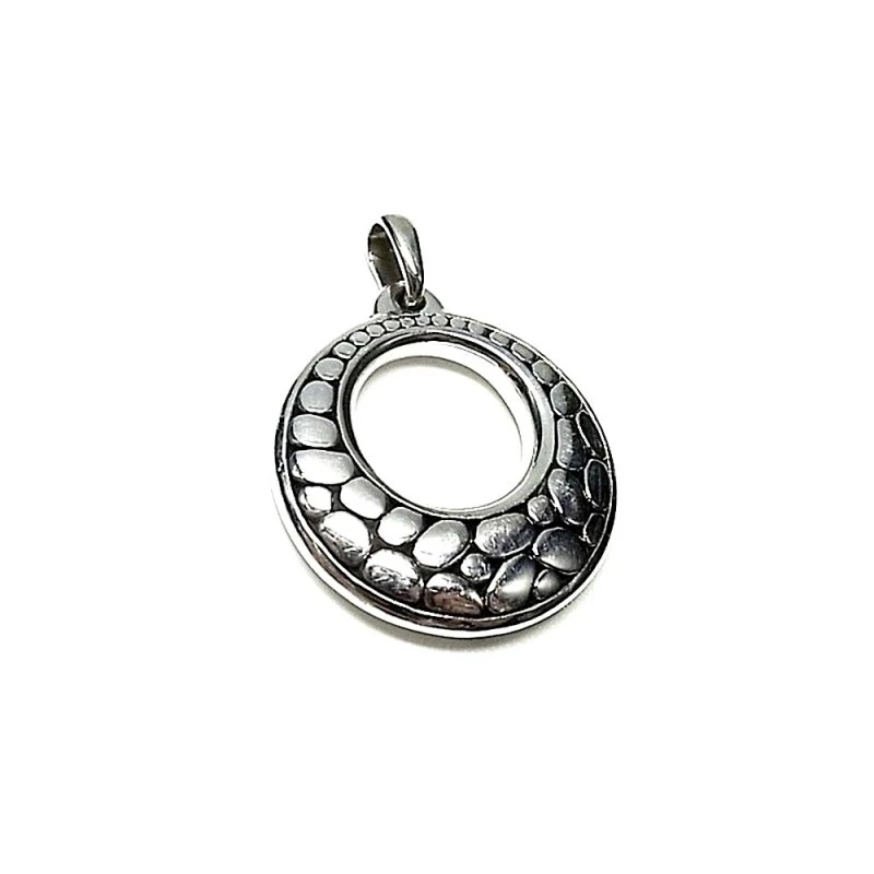 Colgante plata ley 925m 30mm. redondo liso electroforming [AA7627]