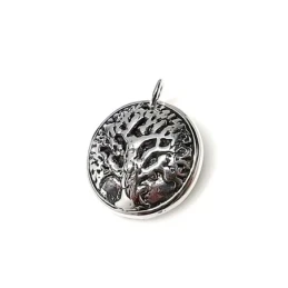 Colgante plata ley 925m 27mm. árbol vida electroforming [AA7643]