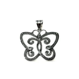 Colgante plata ley 925m 35mm. liso filigrana mariposa [AA7673]