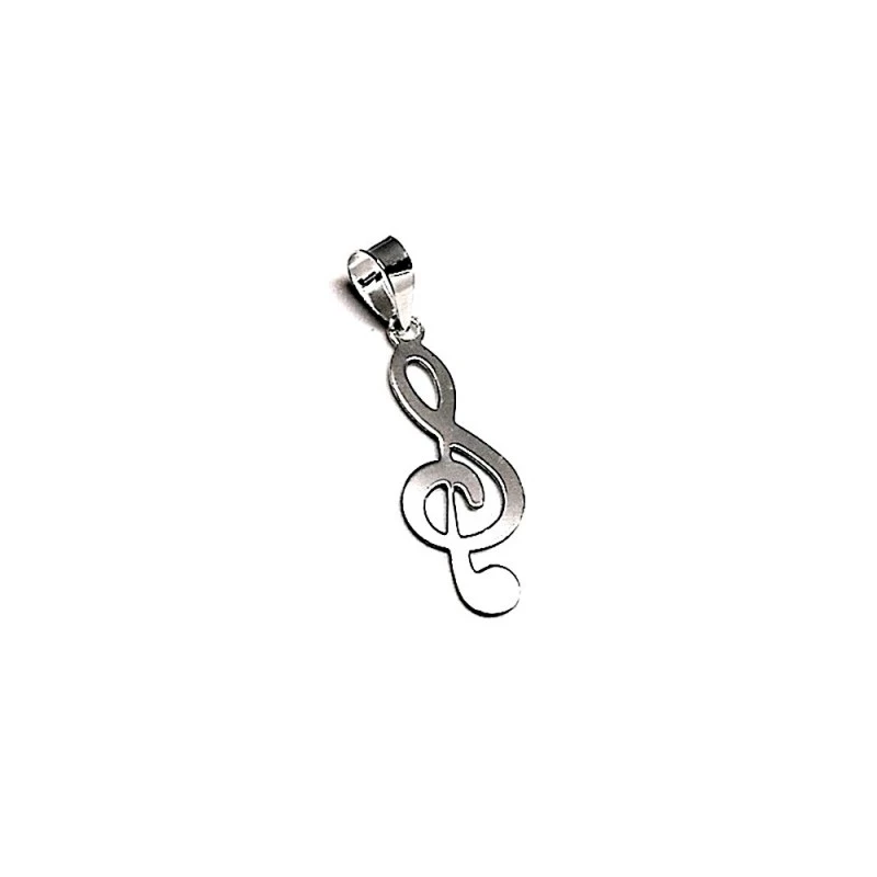 Colgante plata ley 925m 25mm. clave sol música pequeño [AA7698]