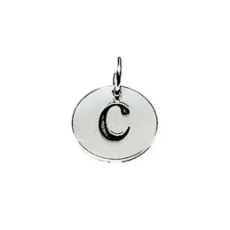 Colgante plata ley 925m liso 12mm. disco letra C asa abierta [AA7753]