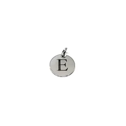 Colgante plata ley 925m liso 12mm. disco letra E asa abierta [AA7755]
