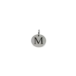 Colgante plata ley 925m liso 12mm. disco letra M asa abierta [AA7762]