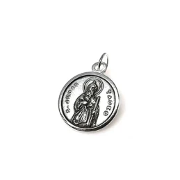 Colgante plata ley 925m liso oxidado 19mm. San Judas Tadeo [AA7834]