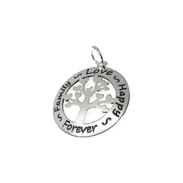Colgante plata ley 925m árbol vida FAMILY LOVE HAPPY FOREVER [AA7863]