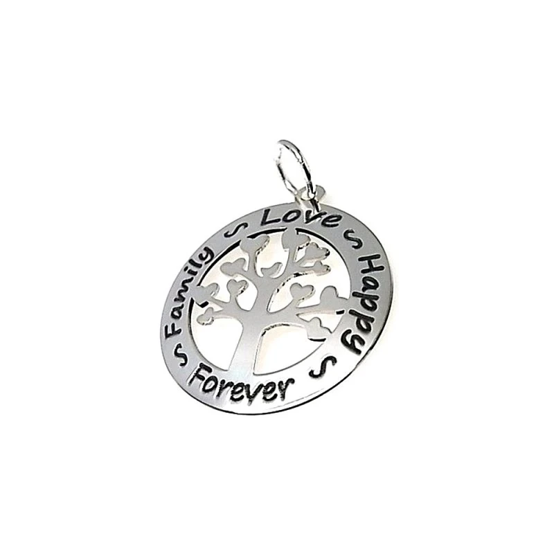 Colgante plata ley 925m árbol vida FAMILY LOVE HAPPY FOREVER [AA7863]