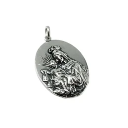 Medalla colgante plata ley 925m 57mm. Virgen Carmen grande [AA8036]