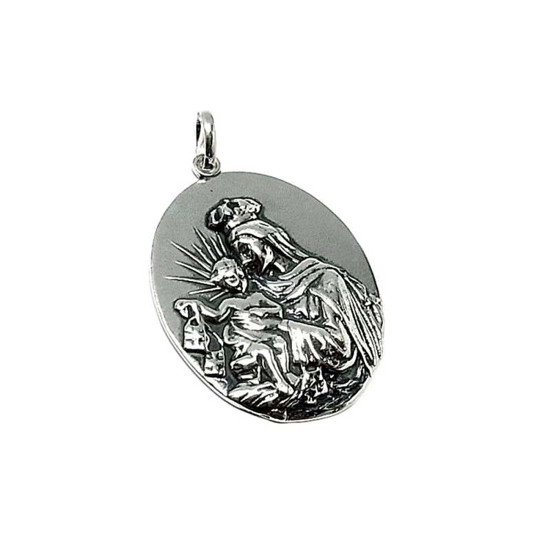 Medalla colgante plata ley 925m 57mm. Virgen Carmen grande [AA8036]