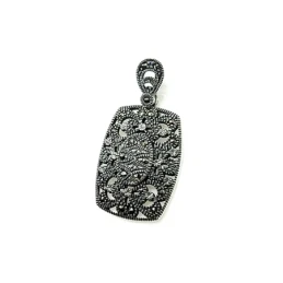 Colgante plata ley 925m 30mm. rectangular marquesitas [AA8060]